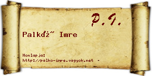 Palkó Imre névjegykártya