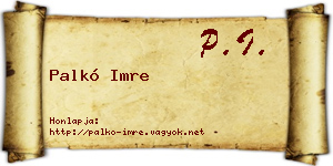 Palkó Imre névjegykártya