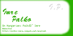 imre palko business card